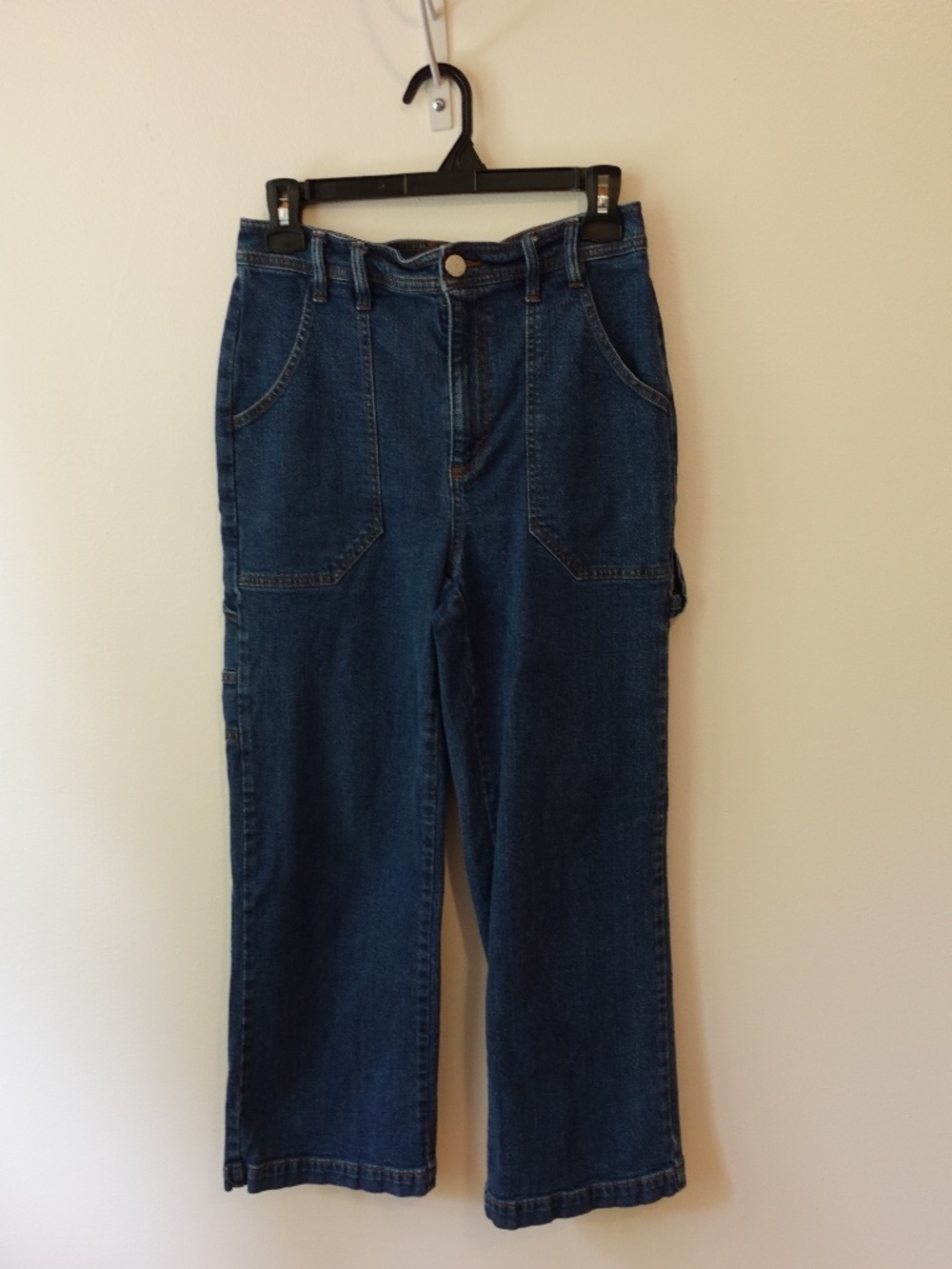 Dark Blue High Waisted Wide Leg Jeans - On 34th